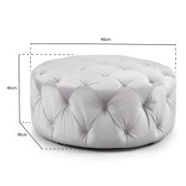 Ahern Plush Velvet Footstool In Slate