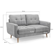 Altra Fabric 2 Seater Sofa In Grey