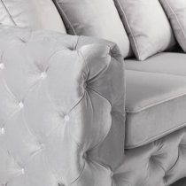 Ahern Plush Velvet 2 Seater Sofa In Silver