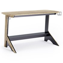 Justine Wooden Laptop Desk In Black And Oak