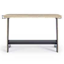 Justine Wooden Laptop Desk In Black And Oak