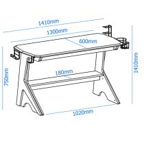 Justine Wooden Laptop Desk In Black And Oak