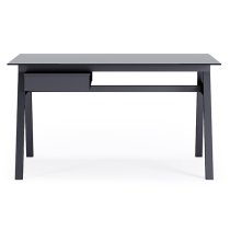 Rubery Black Glass Top Laptop Desk With Black Frame