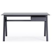 Rubery Black Glass Top Laptop Desk With Black Frame