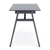 Rubery Black Glass Top Laptop Desk With Black Frame