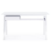 Rubery White Glass Top Laptop Desk With White Frame