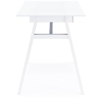 Rubery White Glass Top Laptop Desk With White Frame