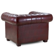 Caskey Bonded Leather Armchair In Oxblood Red