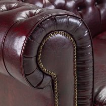 Caskey Bonded Leather Armchair In Oxblood Red