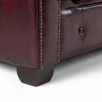 Caskey Bonded Leather Armchair In Oxblood Red