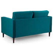 Herbart Plush Velvet 2 Seater Sofa In Teal