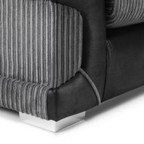 Logion Fabric 3+2 Seater Sofa Set In Black And Grey