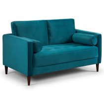 Herbart Plush Velvet 3+2 Seater Sofa Set In Teal