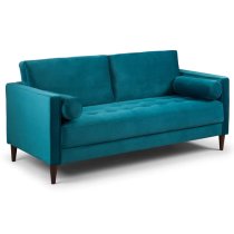 Herbart Plush Velvet 3+2 Seater Sofa Set In Teal