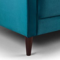 Herbart Plush Velvet 3+2 Seater Sofa Set In Teal