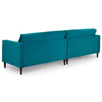 Herbart Plush Velvet 4 Seater Sofa In Teal