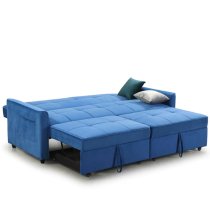 Elegances Plush Velvet Sofa Bed In Blue