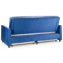 Elegances Plush Velvet Sofa Bed In Blue