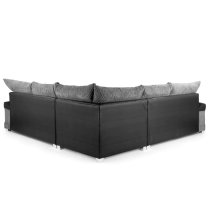 Logion Fabric Large Corner Sofa In Black And Grey