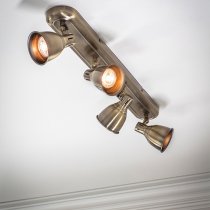 Westbury LED 4 Lights Plate Spotlight In Antique Brass