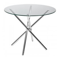 Criss Cross Glass Dining Table With 4 Opal Teal Chairs