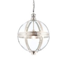 Vienna 410mm Clear Glass Pendant Light In Bright Nickel