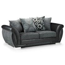 Sharon Fabric 3+2 Seater Sofa Set In Black And Grey