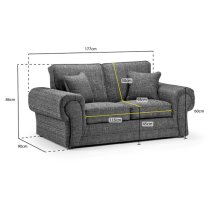 Walcott Fabric 3+2 Seater Sofa Set In Grey