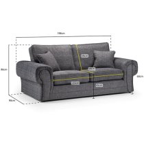 Walcott Fabric 3+2 Seater Sofa Set In Grey