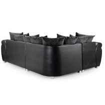 Sharon Fabric Corner Sofa Left Hand In Black And Grey