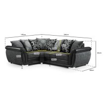 Sharon Fabric Corner Sofa Left Hand In Black And Grey