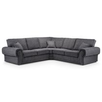 Walcott Fabric Corner Sofa Large In Grey