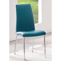 Daytona Rectangular Glass Dining Table With 4 Opal Teal Chairs