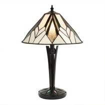 Astoria Small Tiffany Glass Table Lamp In Black