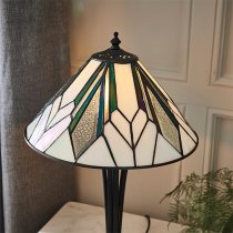 Astoria Small Tiffany Glass Table Lamp In Black