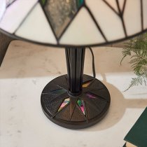 Astoria Small Tiffany Glass Table Lamp In Black