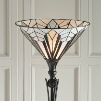 Astoria Tiffany Glass Uplighter Floor Lamp In Black