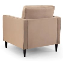 Herbart Plush Velvet Armchair In Beige