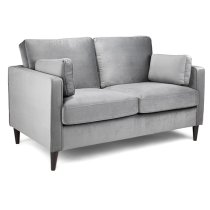 Manichean Plush Velvet 3+2 Seater Sofa Set In Grey