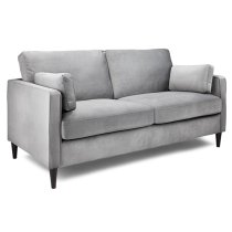 Manichean Plush Velvet 3+2 Seater Sofa Set In Grey