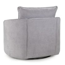 Verna Scatterback Fabric Swivel Armchair In Grey