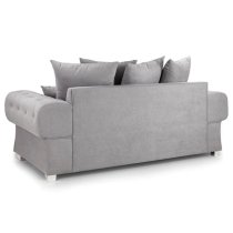 Verna Scatterback Fabric 3 Seater Sofa In Grey