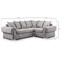 Verna Scatterback Fabric Corner Sofa Right Hand In Grey