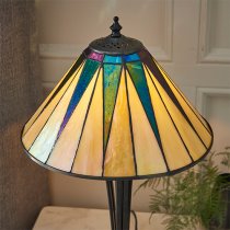 Dark Star Small Tiffany Glass Table Lamp In Matt Black