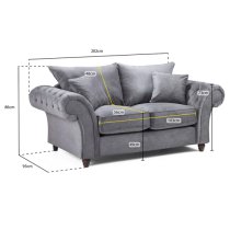 Winston Fabric 2 Seater Sofa In Grey