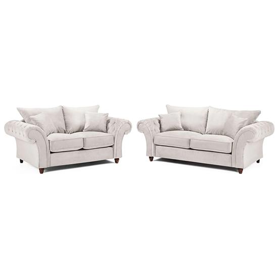 Winston Fabric 3+2 Seater Sofa Set In Stone