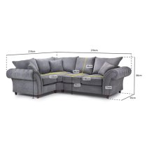 Winston Fabric Corner Sofa Left Hand In Grey