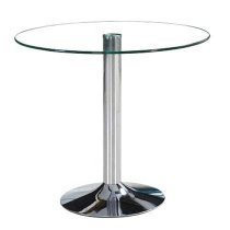 Dante Clear Glass Dining Table With 2 Opal Black Chairs