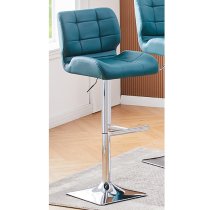 Havana White High Gloss Bar Table With 4 Candid Teal Stools