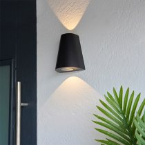 Helm LED 2 Lights Wall Light In Textured Black